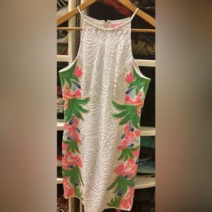 Lilly Pulitzer White Dress with Floral Accents